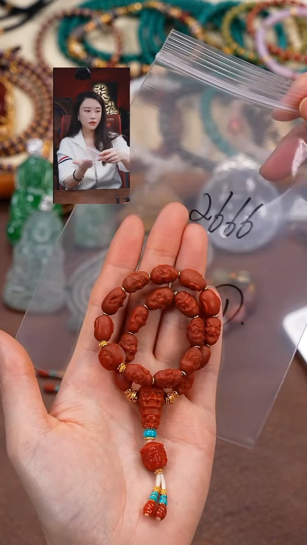 18K金镶嵌手绳南红玛瑙马*哈柒禧文玩回血好物