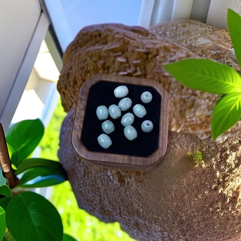 玉石转运珠路路通天然缅甸翠玉单颗可DIY桶珠吊坠简约夏天配饰