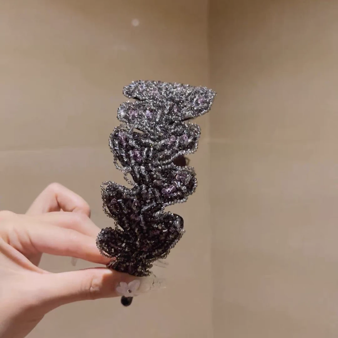 莫奈花语莫奈花园系列水晶花朵浪漫气质宽边发箍