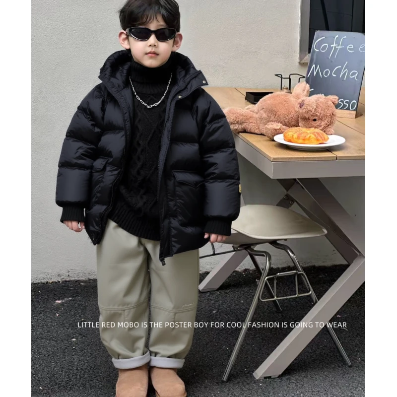 【现现】童装男儿童90白鸭羽绒服黑标2025冬季新款MMY841301