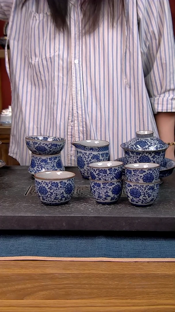 六*简装家用款8件套 老陶泥开片纹陶瓷茶具