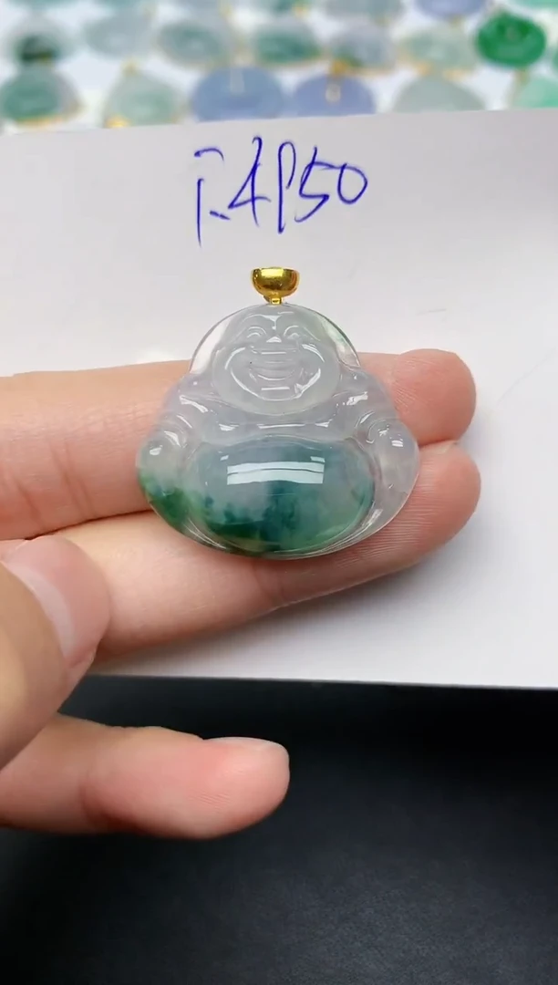 颈饰18K金镶嵌翡翠 天然缅甸A货翡翠百元以上9元证书费自理