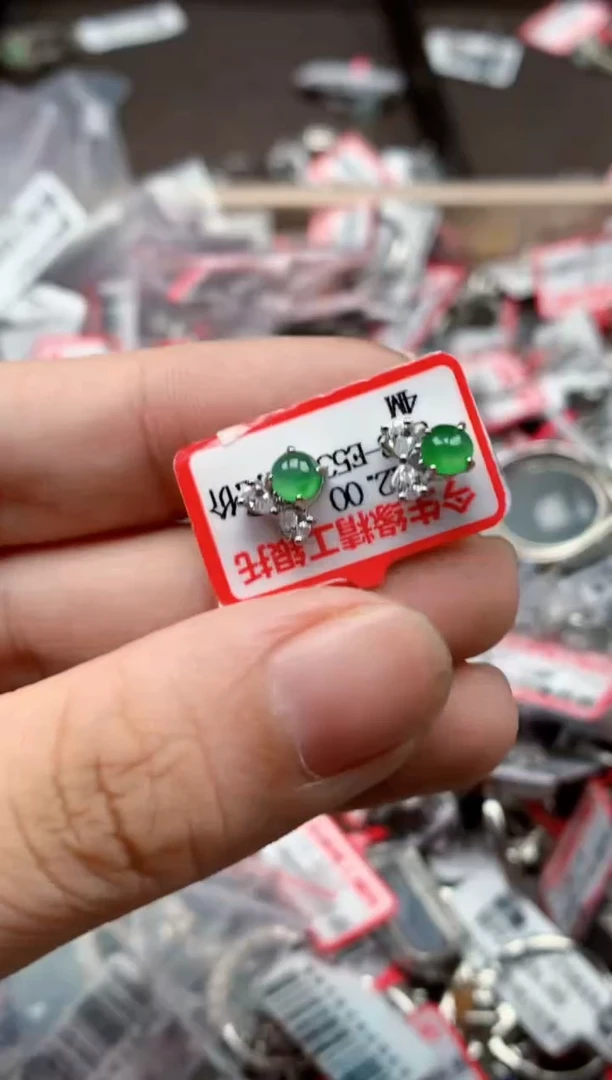 银S925镶嵌戒指翡翠天然A货缅甸翡翠