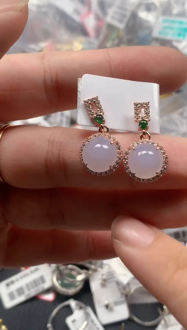 银S925镶嵌戒指翡翠天然A货缅甸翡翠