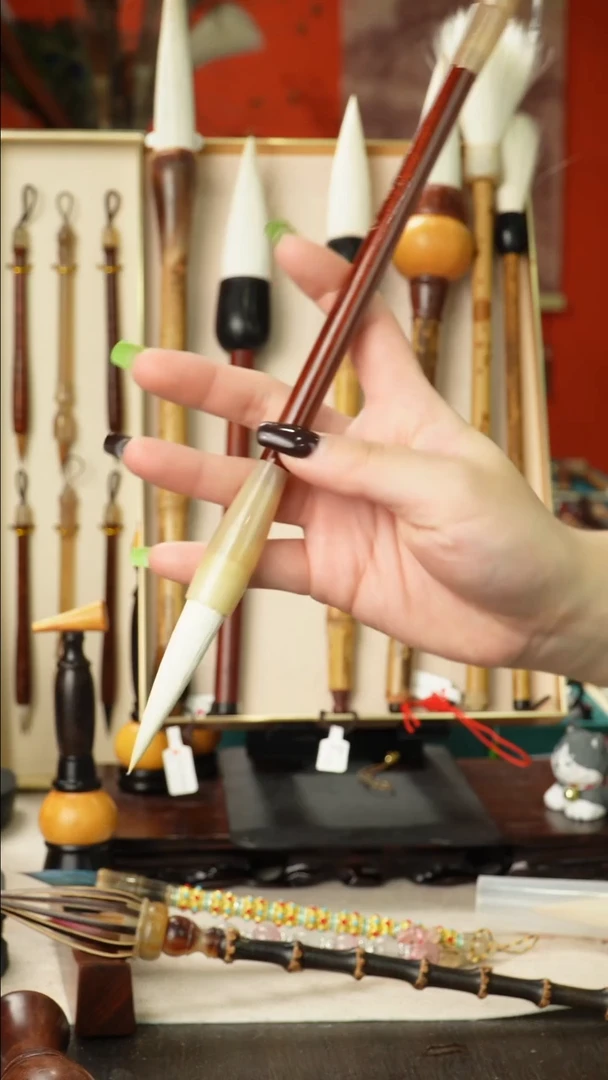 孤品高货毛笔链接 清水试笔 蘸墨不退