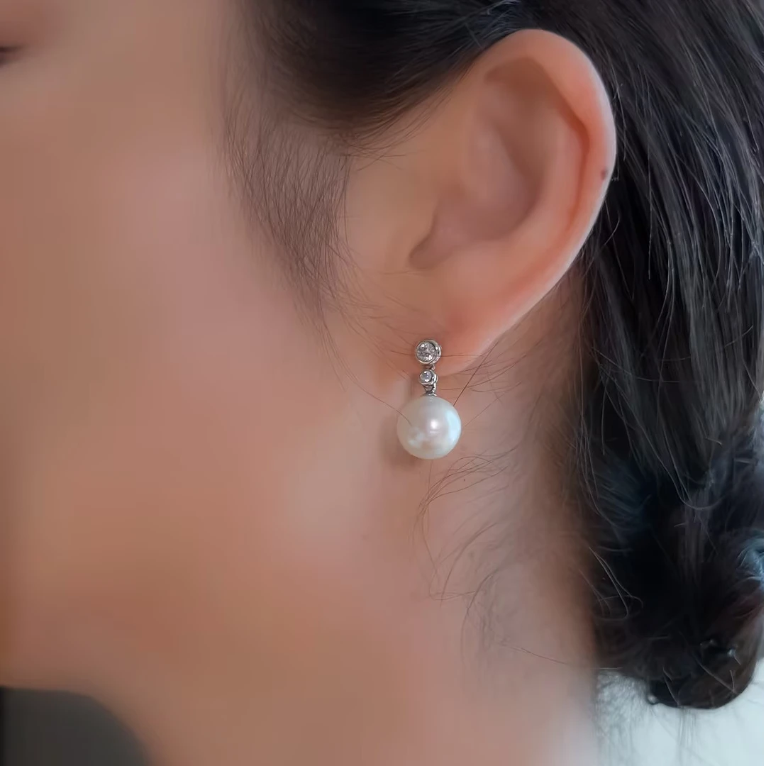 【木木琳专属】爱迪生灵动款耳钉淡水珍珠 10-11mm 多样性发一 m005
