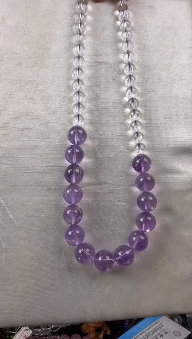 项链银S925镶嵌水晶天然