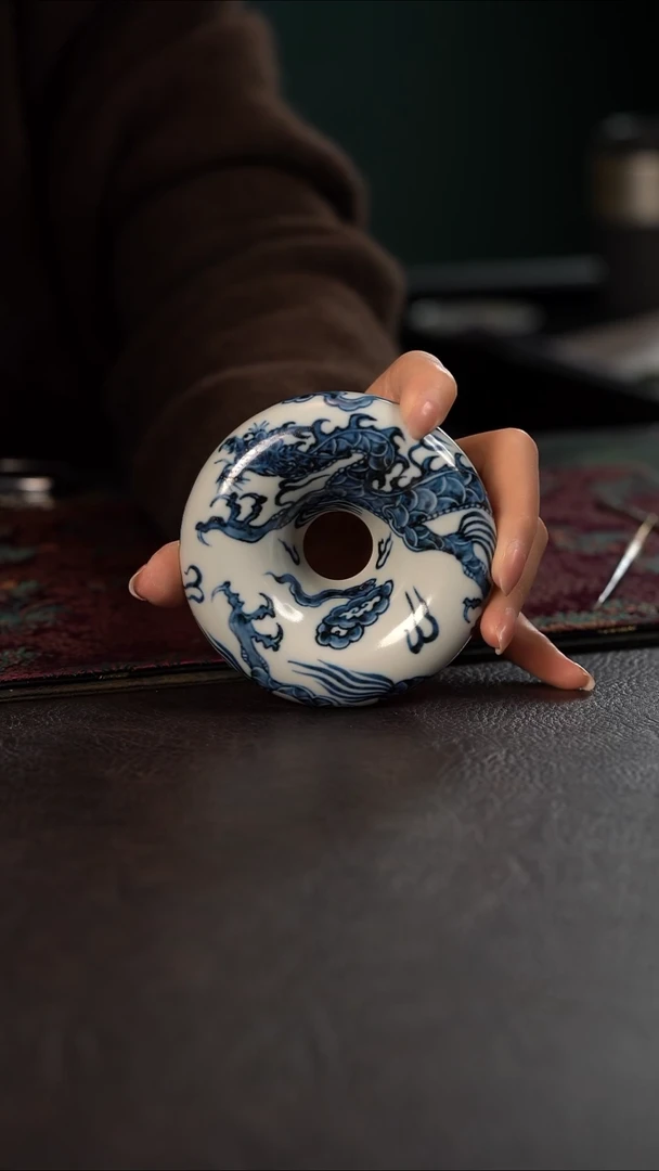 活动价雲山敬古云龙纹甜甜圈盖置