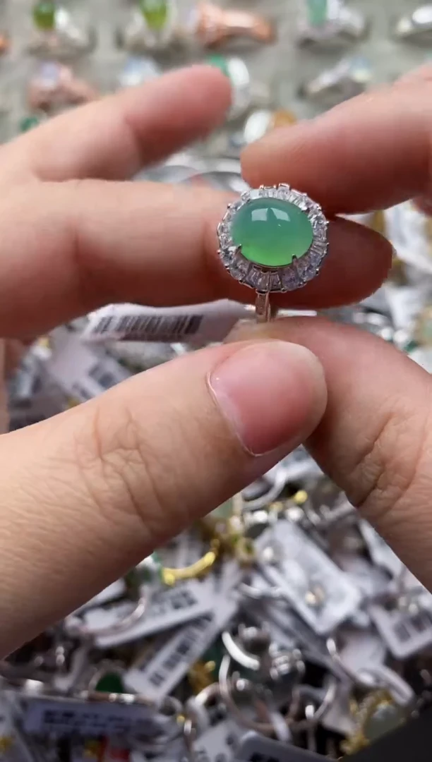 【闪购商品】翡翠戒指银S925镶嵌222222---1