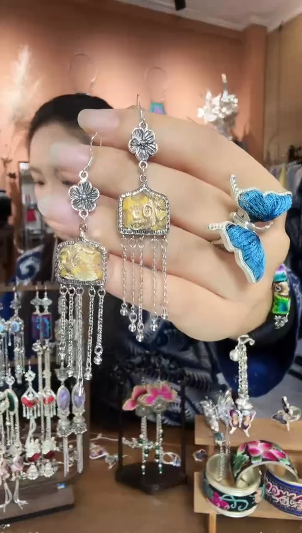 刺绣纯手工民族风耳环