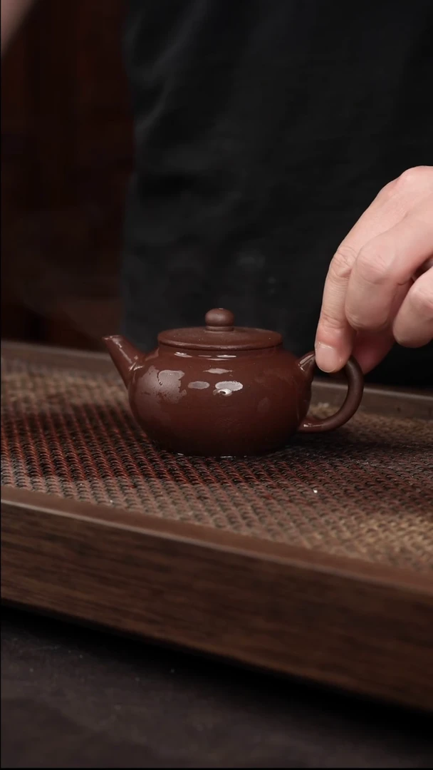 茶杯紫砂紫泥平盖水平