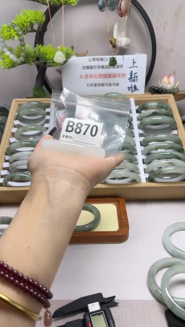 【闪购商品】石英质玉（天山翠）手镯未镶嵌b870