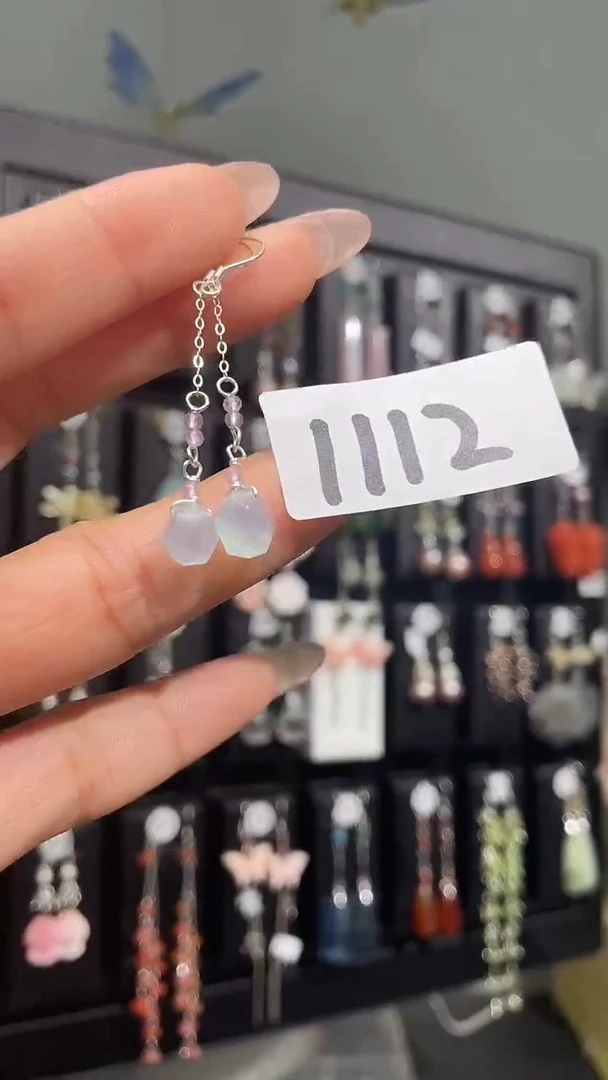 银S925镶嵌耳饰紫晶喜欢拍