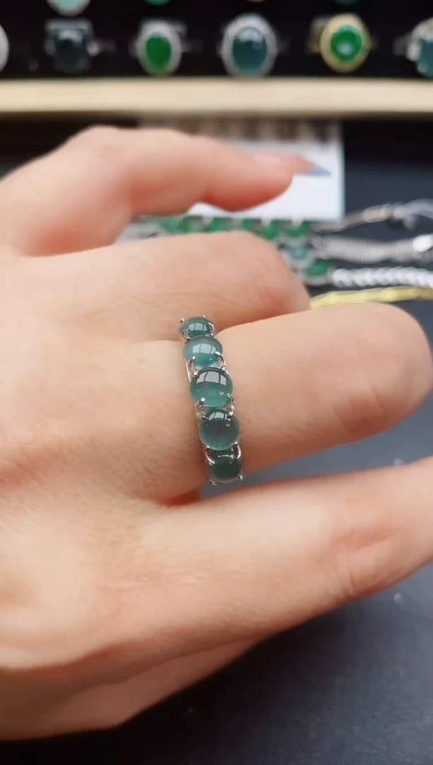 翡翠戒指银S925镶嵌321321