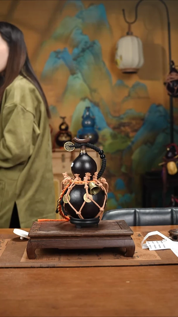 YC092复古网兜款天然酒葫芦（一物一拍）