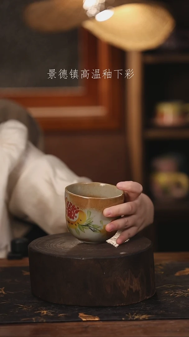 陶瓷景德镇高温釉下手绘陶瓷@L628@