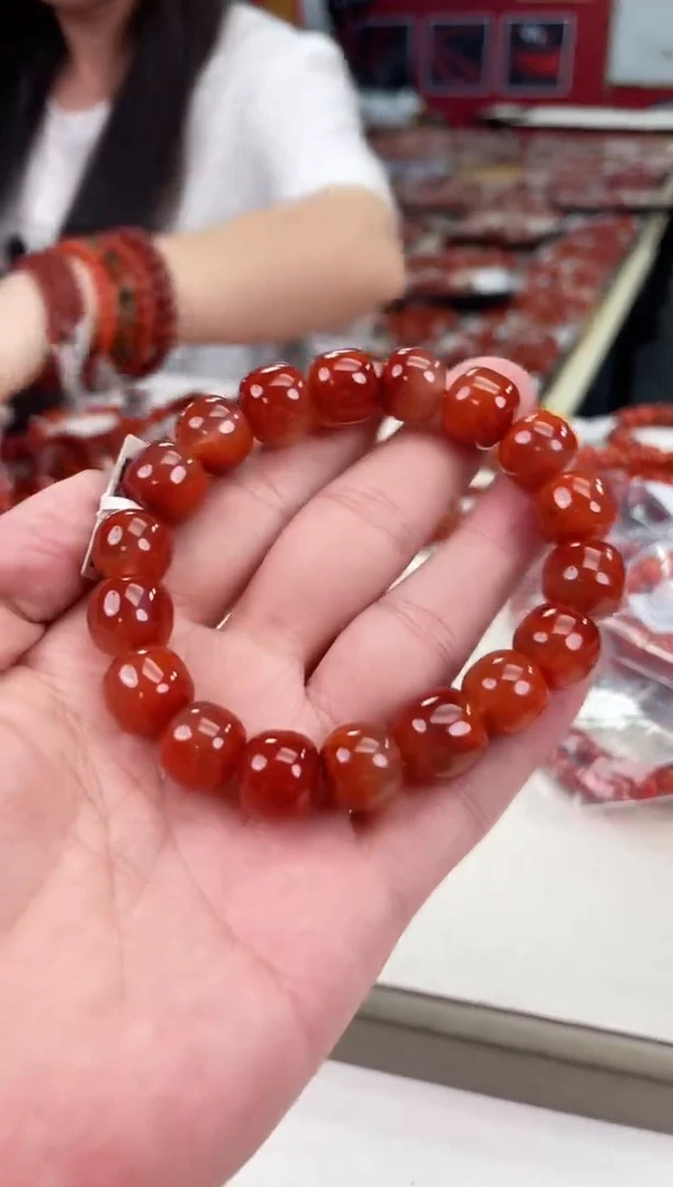 南红玛瑙瓦西老型手串13+未镶嵌一个/条