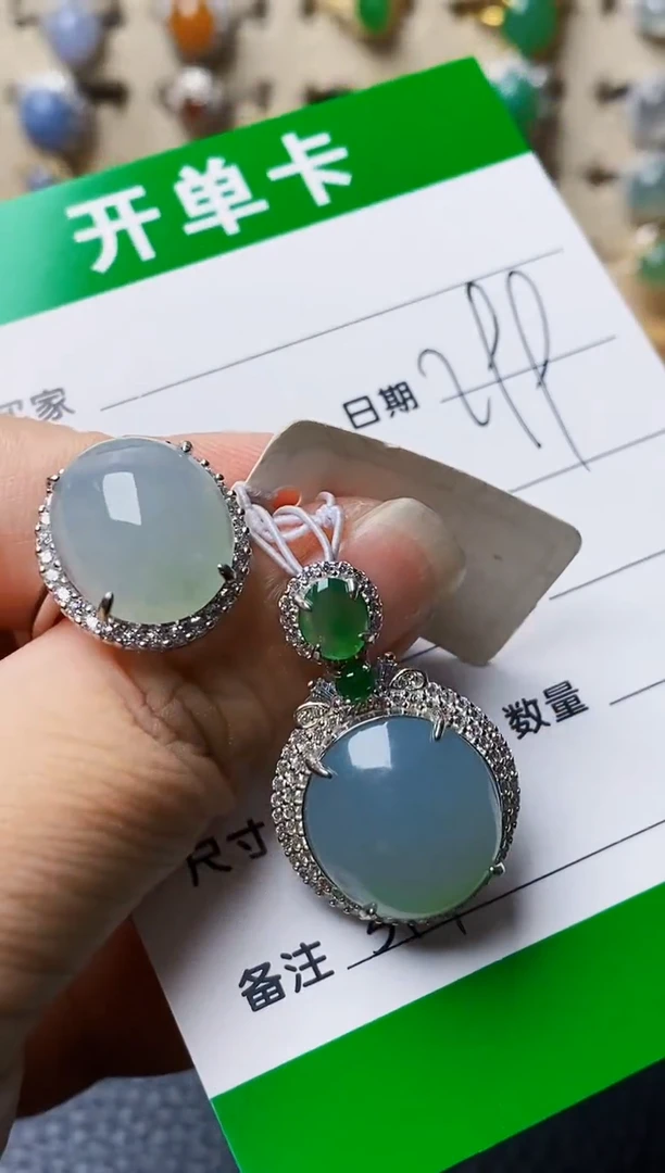 银S925镶嵌戒指翡翠3451