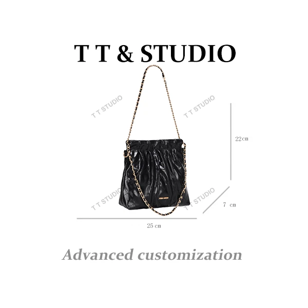 【TT Studio】GQ-27002-黑色 RAIN.CUN简约腋下斜跨轻奢女包