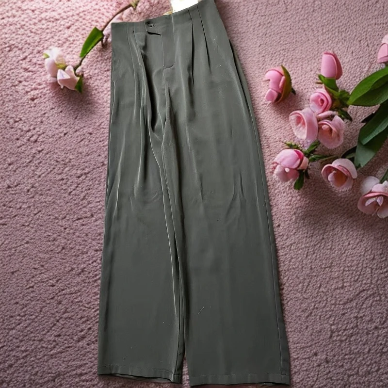 黑色直筒长裤，阔腿裤