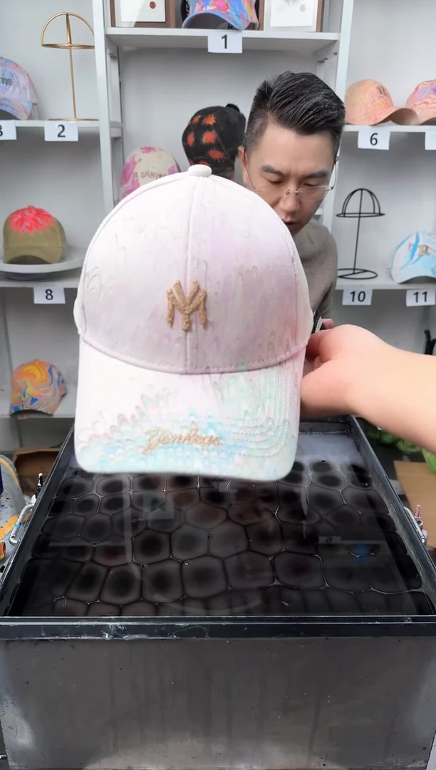 纯棉小凤尾纹水拓帽