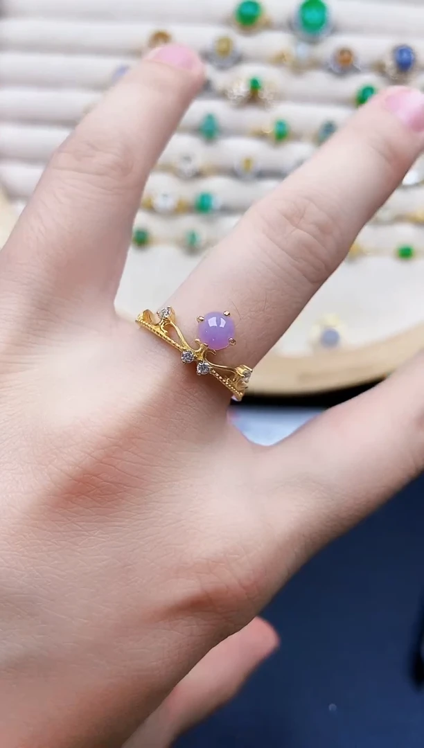 翡翠戒指银S925镶嵌441