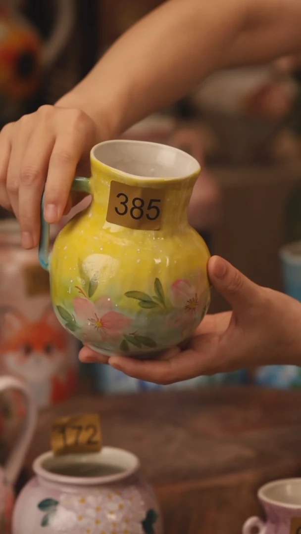 陶瓷385景德镇设计师手作花器摆件侘寂风