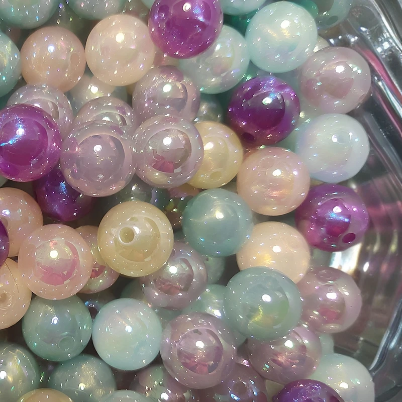 DIY手工饰品配件亚克力树脂串珠吊孔直孔人鱼姬马贝