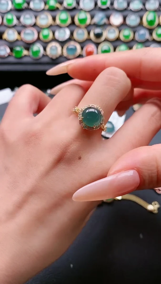 【闪购商品】翡翠戒指银S925镶嵌11111