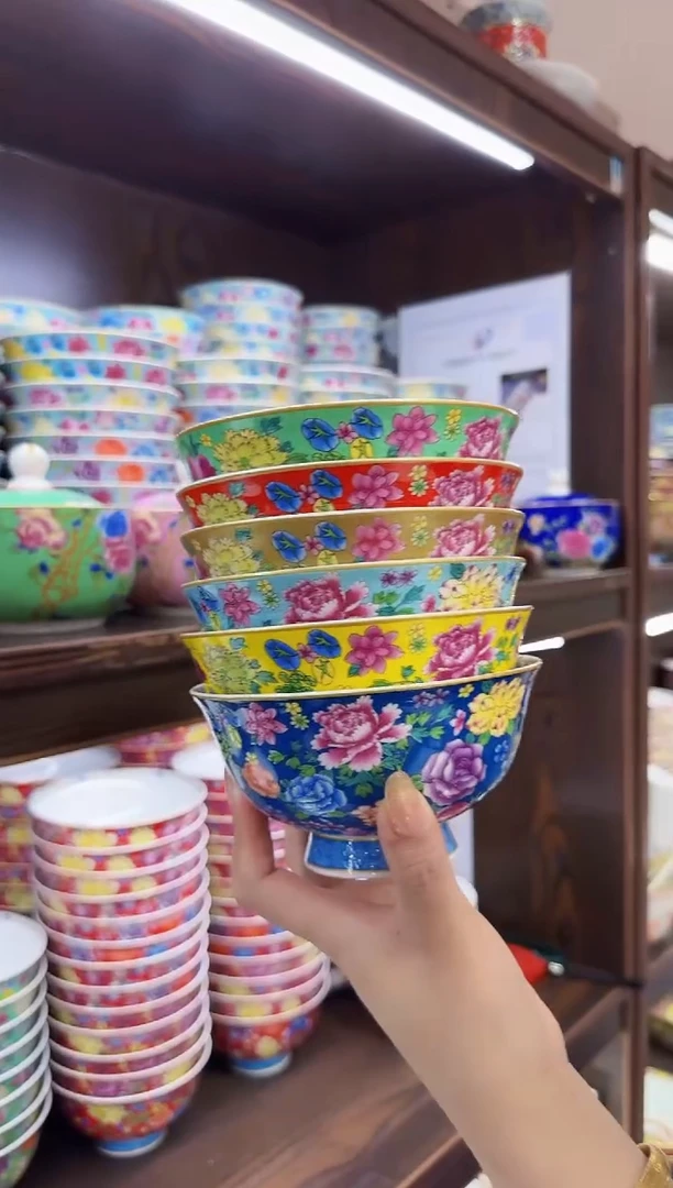 珐琅  5英寸饭碗6个景德镇餐具