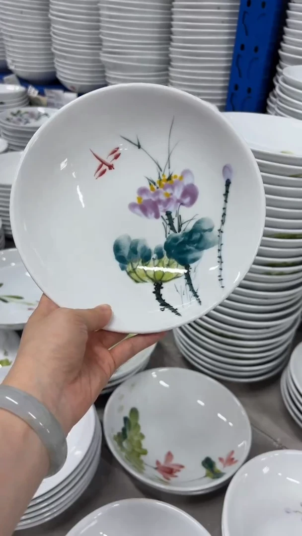 景德镇手绘釉中彩（食品级）圆深盘