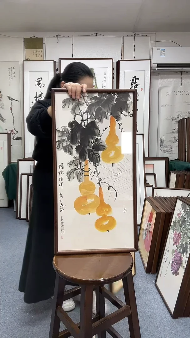 国画尺寸35*68实木画框京东包邮手绘