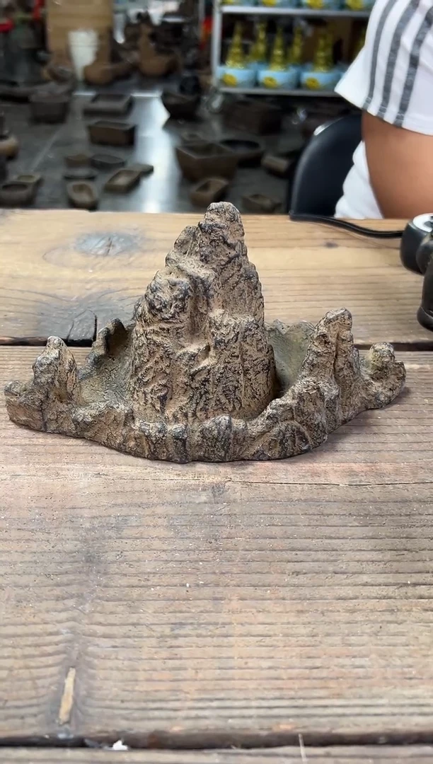 陶土丨天空之城假山盆