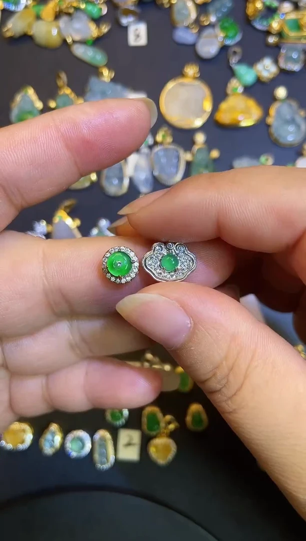 吊坠(不含链)银S925镶嵌翡翠1