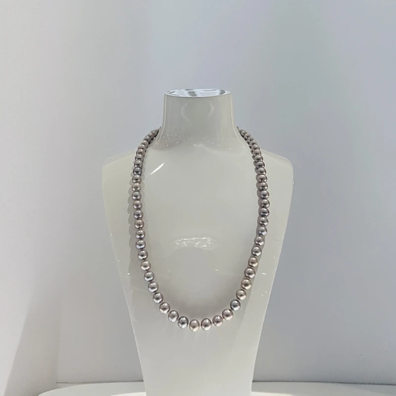 喜马拉雅铂金灰淡水无核全珠链7-8mm 时尚 百搭【多样性发货】