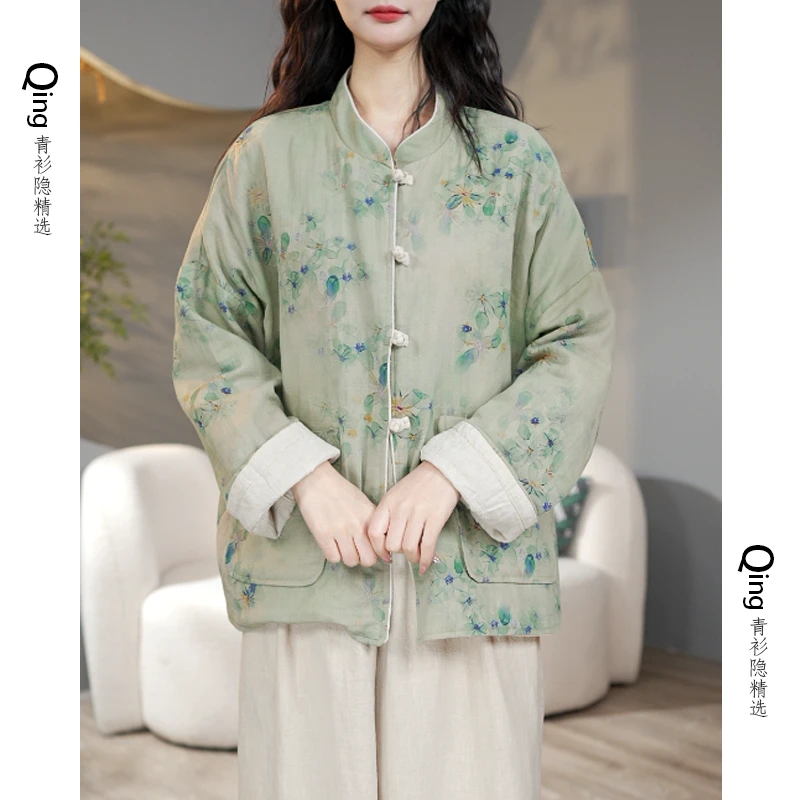 6292 双面穿外套春款上新原创设计中式复古盘扣开衫