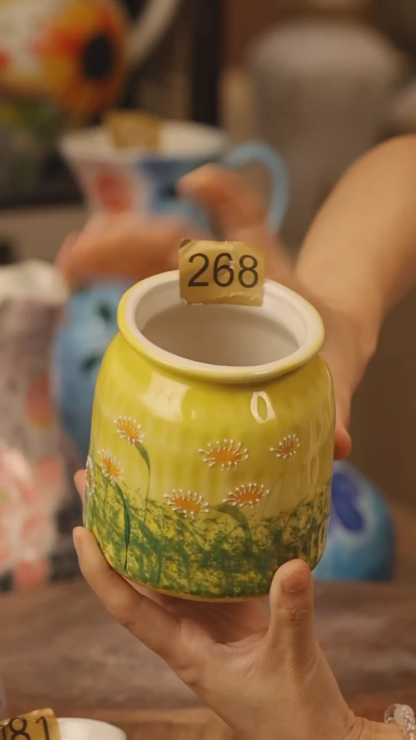 陶瓷268景德镇设计师手作花器摆件侘寂风