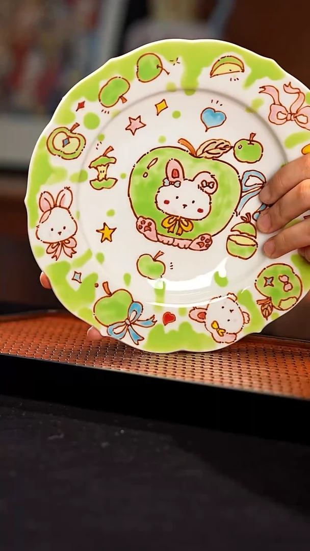 摆件景德镇釉下彩手绘设计师款陶瓷