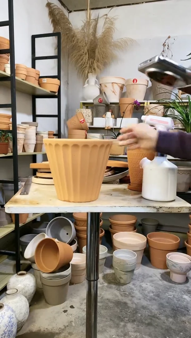 【闪购商品】陶24*21红陶甜筒盆 1盆无托