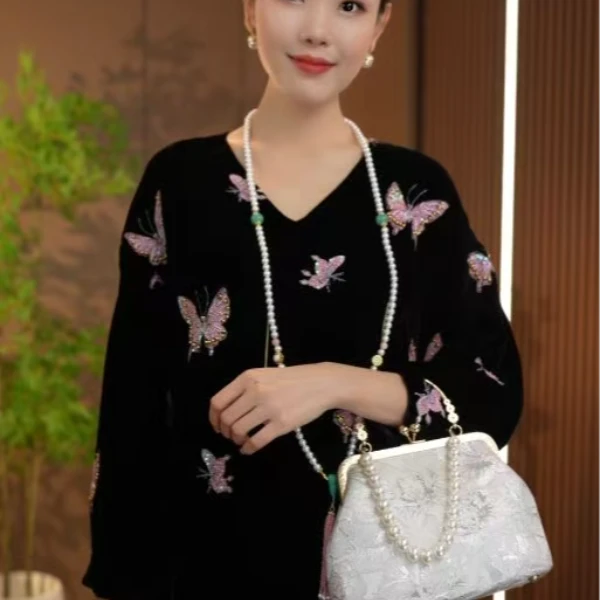 粉蝶翩翩｜新款刺绣连衣裙2024B8115媛媛蒂莎仓