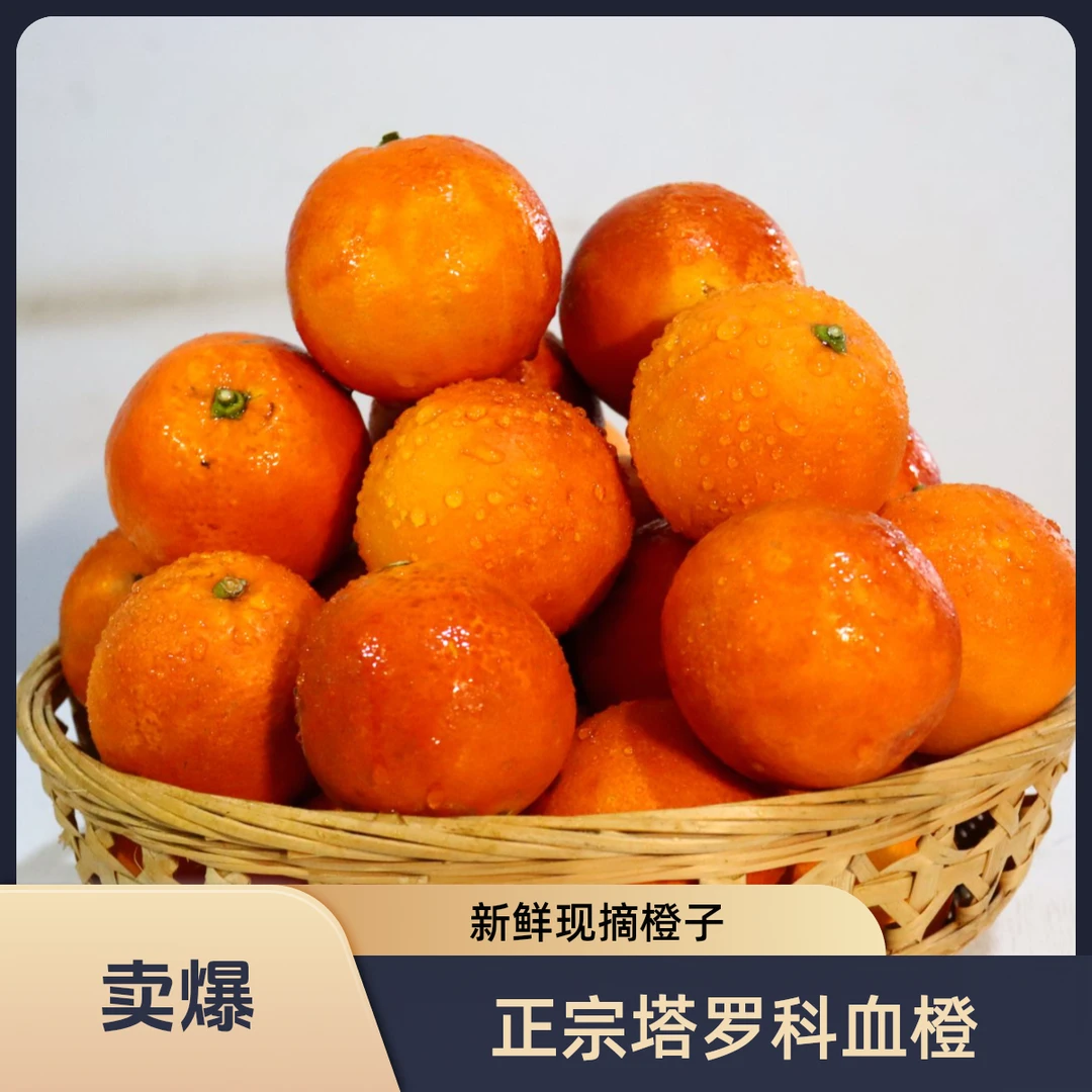 正宗四川塔罗科血橙自家果园种植鲜甜多汁果园直发礼盒装当季水果