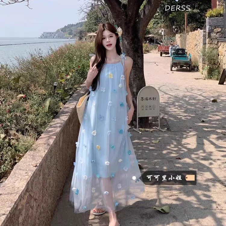 （2025）23夏季新款仙女沙滩洋气百搭时尚气质纯欲高级感轻奢连衣裙