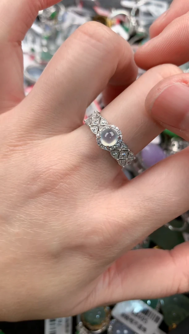 银S925镶嵌戒指翡翠44--2