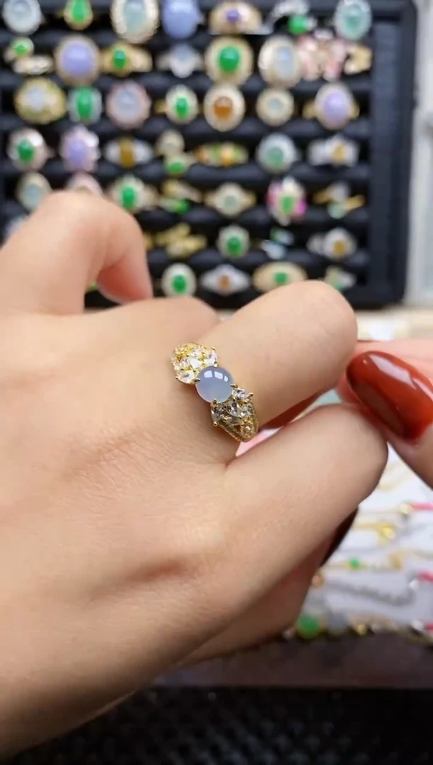 银S925镶嵌戒指翡翠231