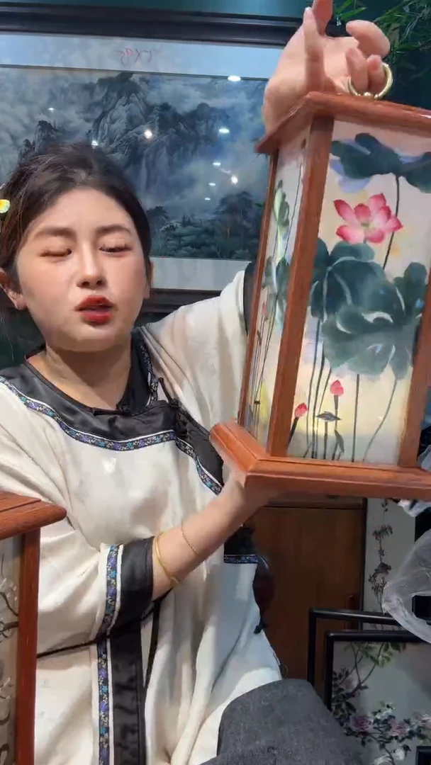 刺绣非遗苏绣手工工艺品宫灯