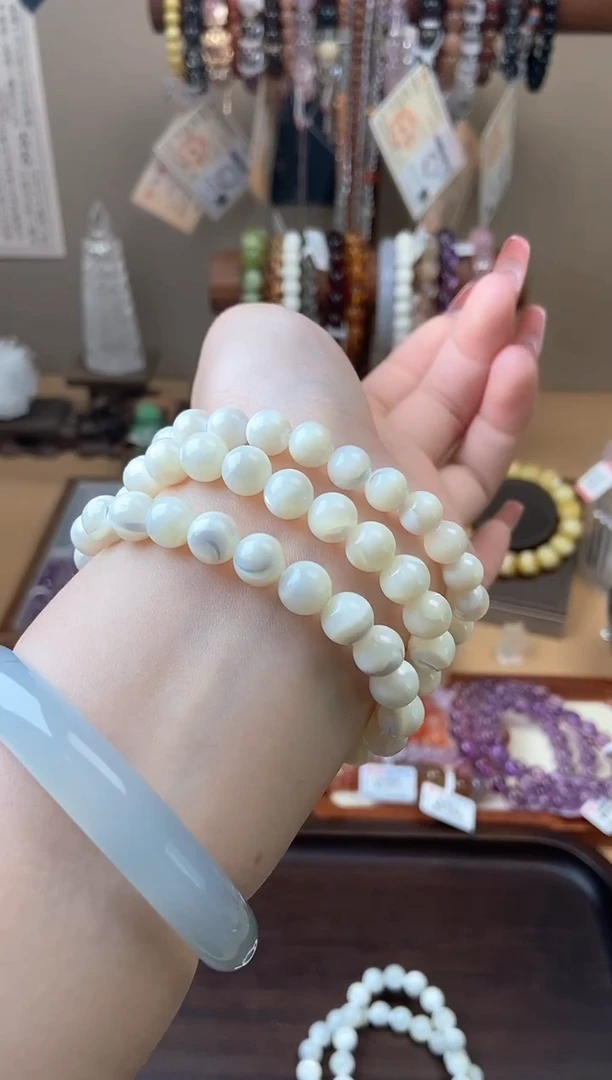 水晶手链未镶嵌8mm银丝贝