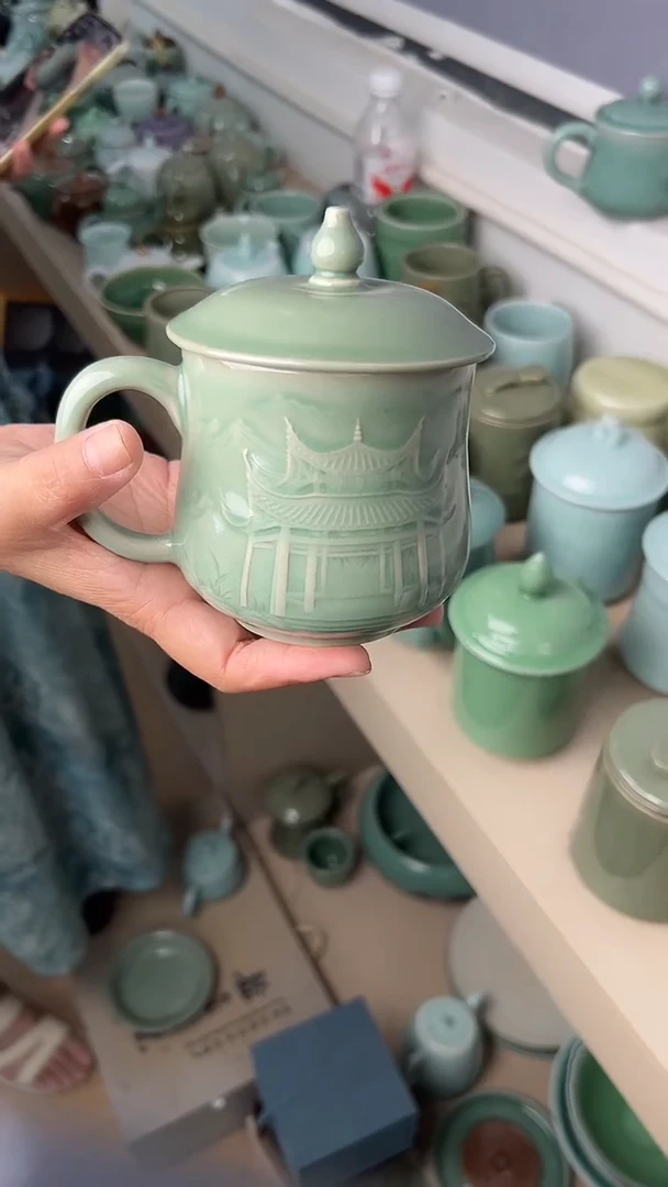龙泉云间青瓷小米茶器