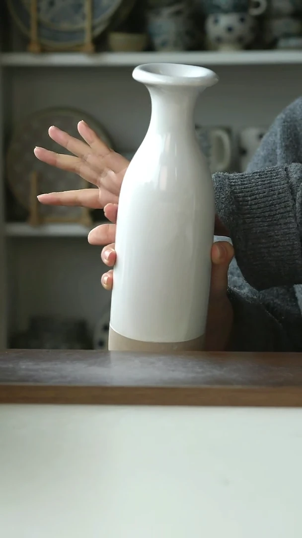 陶微瑕出美WilliamsSonama砂釉白拼接花瓶25cm@4-2@