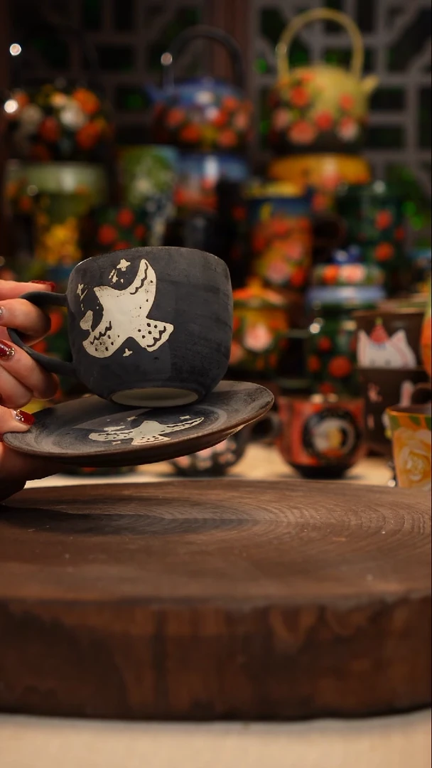 紫砂油画手绘釉下彩