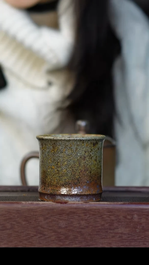 茶壶紫砂柴烧紫砂 竹节杯150cc